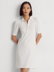 Lauren Ralph Lauren Sukienka codzienna 200834569002 Biały Regular Fit. Białe sukienki damskie Lauren Ralph Lauren, na co dzień, xl, bez wzorów, z bawełny, bez kołnierzyka, bez ramiączek, proste. Za 749.99 zł.