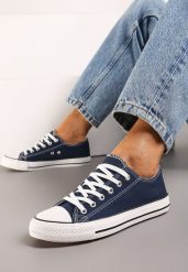 Granatowe Trampki Jazlyn. Niebieskie trampki i tenisówki damskie Born2be, z aplikacjami, z kauczuku, przed kostkę. Za 54.99 zł.