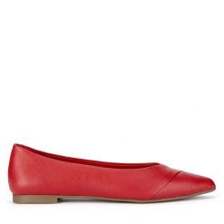Baleriny Lasocki. Czerwone baleriny damskie Lasocki, bez wzorów, bez obcasa. Za 169.99 zł.