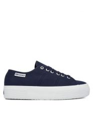 Superga Tenisówki Platform Leggera S2142ZW Granatowy. Niebieskie trampki i tenisówki damskie Superga, bez wzorów, z materiału. Za 299.99 zł.