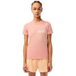 Koszulka damska Lacoste. Czerwone t-shirty damskie Lacoste, na lato, uniwersalny, bez wzorów, z bawełny, bez ramiączek. Za 197.00 zł.