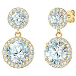 Yokoamii Kolczyki wiszace z mosiadzu w kolorze zlotym z cyrkonia 1 ct Damski. Żółte kolczyki damskie Yokoamii, z cyrkonią, pozłacane. Za 159.99 zł.