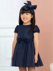 Abel & Lula Sukienka elegancka 5534 Granatowy Regular Fit. Niebieskie sukienki niemowlęce Abel & Lula, bez wzorów, z syntetyku, bez ramiączek. Za 419.99 zł.