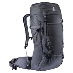 Plecak trekkingowy damski Deuter Futura Air Trek 45+10 SL. Czarne plecaki damskie Deuter, w ażurowe wzory, z materiału, klasyczne. Za 874.49 zł.