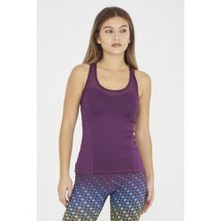 Top fitness damski ZERL fioletowy. Fioletowe topy damskie ELPLAYER, bez wzorów, z elastanu, bez ramiączek. Za 69.00 zł.