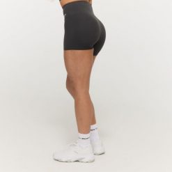 Spodenki damskie fitness slim z wysokim stanem BEAT Charcoal. Szare spodenki sportowe damskie GYMBEAM, s, z elastanu, do biegania. Za 83.90 zł.