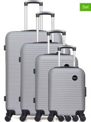 BlueStar 4-częściowy zestaw "London" w kolorze szarym rozmiar: onesize. Szare walizki Bluestar, bez wzorów, z materiału. Za 608.99 zł.