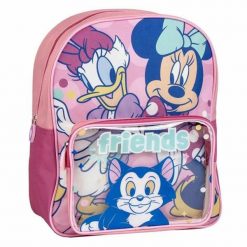 Plecak szkolny Minnie Mouse Różowy. Czerwone plecaki damskie MINI MOUSE, bez wzorów. Za 82.30 zł.