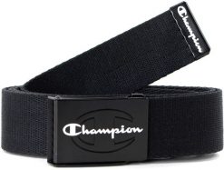 Pasek Champion Script czarny/biały. Białe paski męskie CHAMPION, bez wzorów, z poliesteru. Za 162.99 zł.