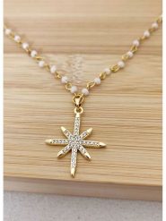 La Asena Pozłacany naszyjnik - dł. 65 cm rozmiar: onesize. Białe naszyjniki damskie La Asena, pozłacane. Za 101.23 zł.