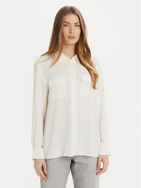 Marella Koszula Ordine 2513111151 Biały Regular Fit. Białe koszule damskie Marella, bez wzorów, z jedwabiu, bez kołnierzyka, bez ramiączek. Za 369.99 zł.