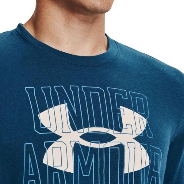 Męska Bluza Z Logo Rival Frotte. Niebieskie bluzy bez kaptura męskie Under Armour, m. Za 198.99 zł.