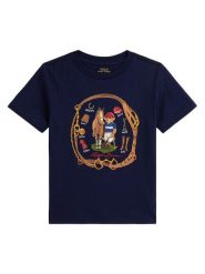 Polo Ralph Lauren T-Shirt 322A96608001 Granatowy Regular Fit. Niebieskie t-shirty chłopięce Polo Ralph Lauren, bez wzorów, z bawełny, bez ramiączek. Za 249.99 zł.