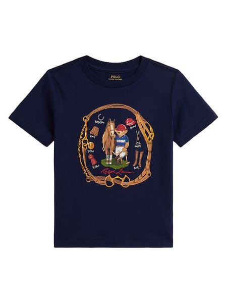 Polo Ralph Lauren T-Shirt 322A96608001 Granatowy Regular Fit. Niebieskie t-shirty chłopięce Polo Ralph Lauren, bez wzorów, z bawełny, bez ramiączek. Za 259.99 zł.