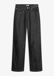 Jeansy straight, mid waist. Czarne jeansy damskie bonprix. Za 154.99 zł.