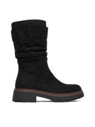 Clara Barson Botki CEO-SWS6332-01 Czarny. Czarne botki damskie Clara Barson, z materiału, bez obcasa, na płaskiej podeszwie, bez zapięcia. Za 179.99 zł.