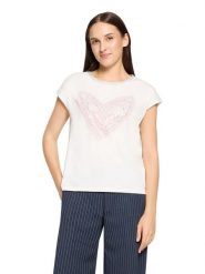 CARTOON Koszulka w kolorze kremowym rozmiar: 44. Brązowe t-shirty damskie Cartoon, bez wzorów, z bawełny, bez kołnierzyka. Za 60.99 zł.