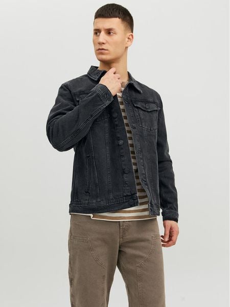Jack & Jones Kurtka jeansowa Jean 12223613 Czarny Regular Fit. Czarne kurtki męskie Jack & Jones, m, bez wzorów, z bawełny, bez kaptura. Za 229.99 zł.