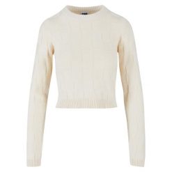 Sweter damski Urban Classics. Białe swetry klasyczne damskie Urban Classics, na zimę, z bawełny, bez kołnierzyka. Za 237.00 zł.