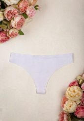 Białe Majtki Bezszwowe Stringi Genevra. Białe stringi damskie Renee, xl, bez wzorów, z jeansu. Za 4.99 zł.