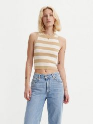 Levi´s Top "Tulip" w kolorze beżowo-kremowym rozmiar: XS. Brązowe topy damskie s, bez wzorów, bez kołnierzyka. Za 74.63 zł.
