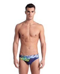 Kąpielówki Arena Splash Point Swim Briefs. Niebieskie kąpielówki męskie Arena, m, bez wzorów, z materiału, na fitness i siłownię. Za 141.98 zł.