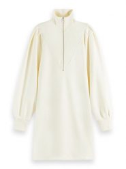 Scotch & Soda Sukienka dzianinowa 169429 Écru Regular Fit. Sukienki damskie Scotch & Soda, s, bez wzorów, z bawełny, bez kołnierzyka, bez ramiączek. Za 639.99 zł.