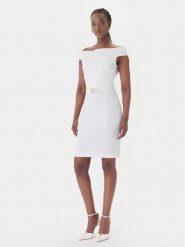 Rinascimento Sukienka koktajlowa CFC0127755003 Biały Slim Fit. Białe sukienki damskie RINASCIMENTO, xl, bez wzorów, z syntetyku, wizytowe, bez kołnierzyka, bez ramiączek. Za 689.99 zł.