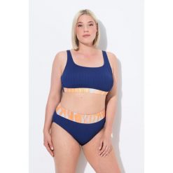 Damskie Bikini fale miękkie miseczki regulowane ramiączka wysoki stan. Niebieskie bikini damskie Ulla Popken, bez wzorów, plus size. Za 239.99 zł.