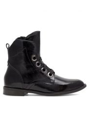 Lasocki Trzewiki ARC-LAMIA-29 Czarny. Czarne botki damskie Lasocki, ze skóry, bez obcasa, na płaskiej podeszwie, bez zapięcia. Za 209.99 zł.