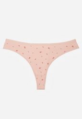 Jasnoróżowe Majtki Stringi z Bawełną w Kwiaty Calylia. Czerwone stringi damskie Born2be, l, bez wzorów, z bawełny. Za 5.99 zł.