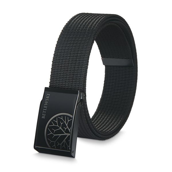 Pasek parciany BETLEWSKI czarny PRC-01_CZ-3 2XL. Czarne paski męskie Betlewski, bez wzorów, z materiału. Za 45.99 zł.