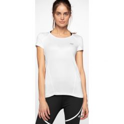 Koszulka do biegania damska TSDF100 - biały. Białe t-shirty damskie 4f, bez wzorów, z materiału, bez kołnierzyka. W wyprzedaży za 59.99 zł.