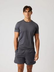 Bjorn_borg BORG T-SHIRT z poliestru z recyklingu — ASPHALT. Szare t-shirty męskie Björn Borg, l, bez wzorów, bez kołnierzyka. Za 211.20 zł.