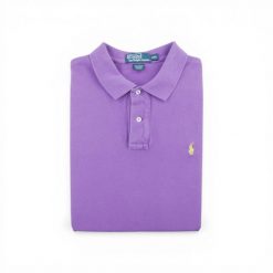 Męska koszulka polo z krótkim rękawem. Fioletowe koszulki polo męskie Ralph Lauren, l, bez wzorów, z tkaniny, bez ramiączek. Za 102.20 zł.