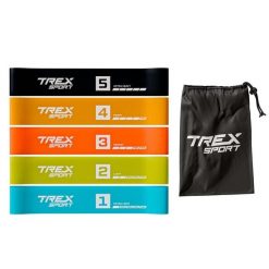 Zestaw 5 gum oporowych Trex Sport Miniband Neon 1–18 kg z torbą. Torebki klasyczne damskie TREX SPORT, bez wzorów, bez dodatków. Za 24.50 zł.