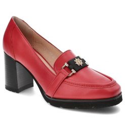 Czerwone Półbuty Simen Skórzane Eleganckie Buty Na Obcasie. Czerwone półbuty damskie Simen, bez wzorów, ze skóry, eleganckie, bez obcasa, na obcasie. Za 309.00 zł.