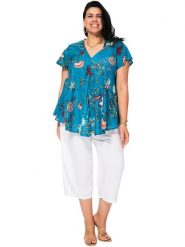 Aller Simplement Bluzka w kolorze niebieskim rozmiar: 42/44. Niebieskie bluzki damskie Aller Simplement, bez wzorów, z bawełny, bez kołnierzyka, bez ramiączek. Za 163.26 zł.