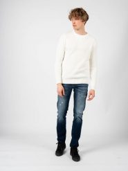 Antony Morato Sweter | MMSW00918-YA100048 | Mężczyzna | Biały. Białe swetry męskie Antony Morato, m, bez wzorów, z bawełny, bez kołnierzyka. W wyprzedaży za 179.00 zł.