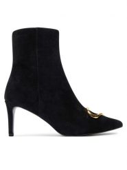 Coccinelle Botki Coccinellehimma Suede E4 PSB 11 01 01 Czarny. Czarne botki damskie Coccinelle, ze skóry, bez obcasa, na szpilce, bez zapięcia. Za 999.99 zł.