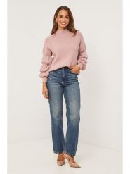Soft Cashmere Sweter w kolorze jasnoróżowym rozmiar: 38/40. Różowe golfy damskie Soft Cashmere, prążkowane, bez kołnierzyka. Za 139.20 zł.
