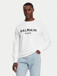 Balmain Bluza DH1JQ005BB65 Biały Regular Fit. Białe bluzy bez kaptura męskie Balmain, l, z bawełny. Za 2,549.00 zł.