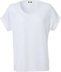Clique T-shirt damski Katy z miękkiej wiskozy, luźny krój. Białe t-shirty damskie CLIQUE, xs, bez wzorów, z elastanu, bez kołnierzyka. Za 124.52 zł.