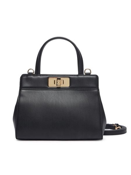 Tommy Hilfiger Torebka Th Modern Mini Satchel AW0AW18726 Czarny. Czarne torebki klasyczne damskie Tommy Hilfiger, bez wzorów, ze skóry, bez dodatków. Za 569.99 zł.