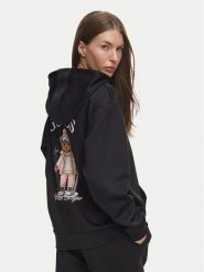 Guess Bluza V6BQ17 K6354 Czarny Oversize. Czarne bluzy bez kaptura damskie Guess, xxs. Za 434.99 zł.