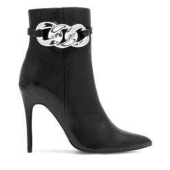 Botki Eva Minge. Czarne botki damskie Eva Minge, bez obcasa, na szpilce, bez zapięcia. Za 439.00 zł.