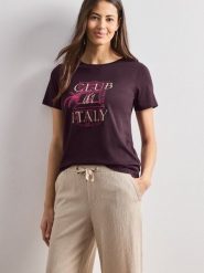 Street One Koszulka Kobiety Bawełna lila, 40. T-shirty damskie Street One, bez wzorów, z bawełny, bez kołnierzyka. Za 129.95 zł.