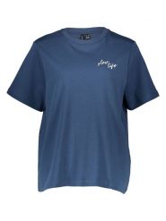 Vero Moda Koszulka w kolorze granatowym rozmiar: XL. Niebieskie bluzki damskie Vero Moda, xl, bez wzorów, z bawełny, bez kołnierzyka. Za 61.31 zł.