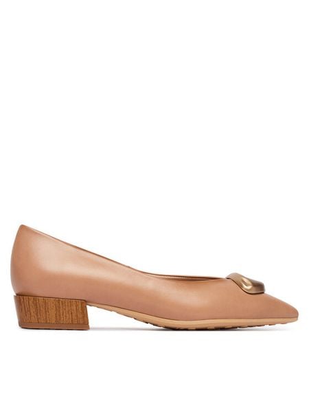 Hispanitas Czółenka HV264775 C007 Beżowy. Brązowe czółenka damskie Hispanitas, bez wzorów, ze skóry, bez obcasa. Za 569.99 zł.