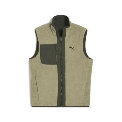 Męska dwustronna kamizelka hybrydowa z dzianiną typu baranek PUMA. Zielone kamizelki męskie Puma, m, z dzianiny. Za 399.00 zł.
